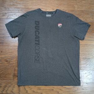 Ducati Corse DC Tonal Short Sleeve T-Shirt Gray Black Size XXL (25x30)